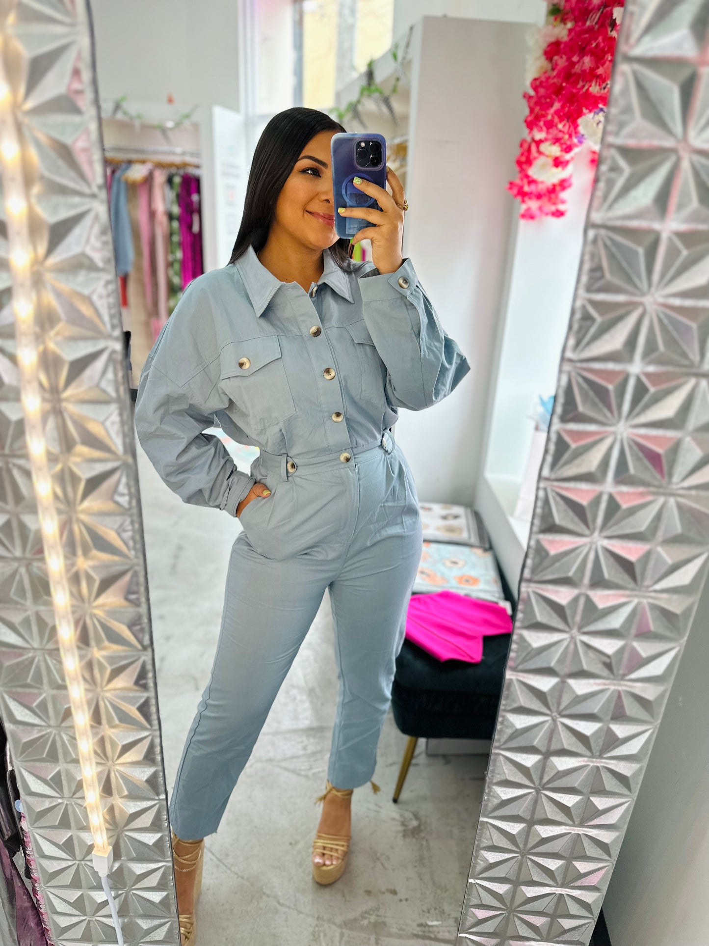 DUSTY BLUE JUMPSUIT