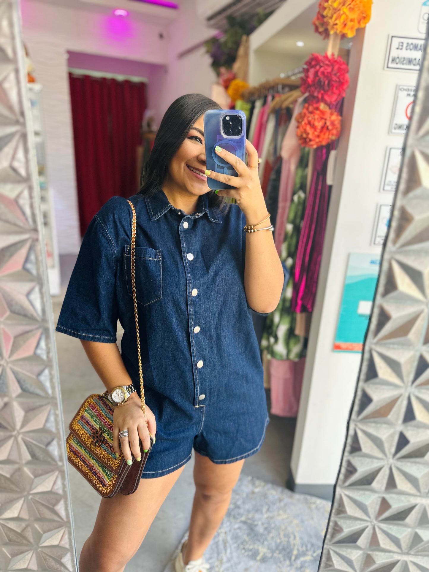 Short Denim Romper