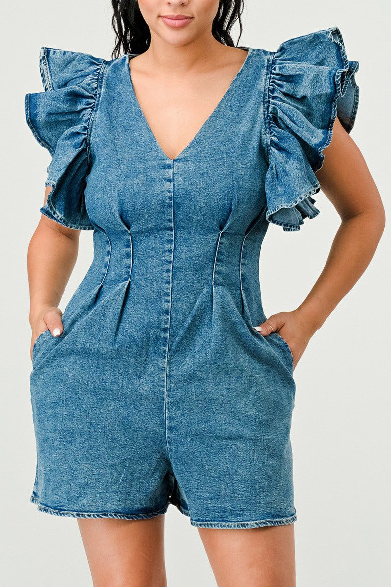 Denim Romper