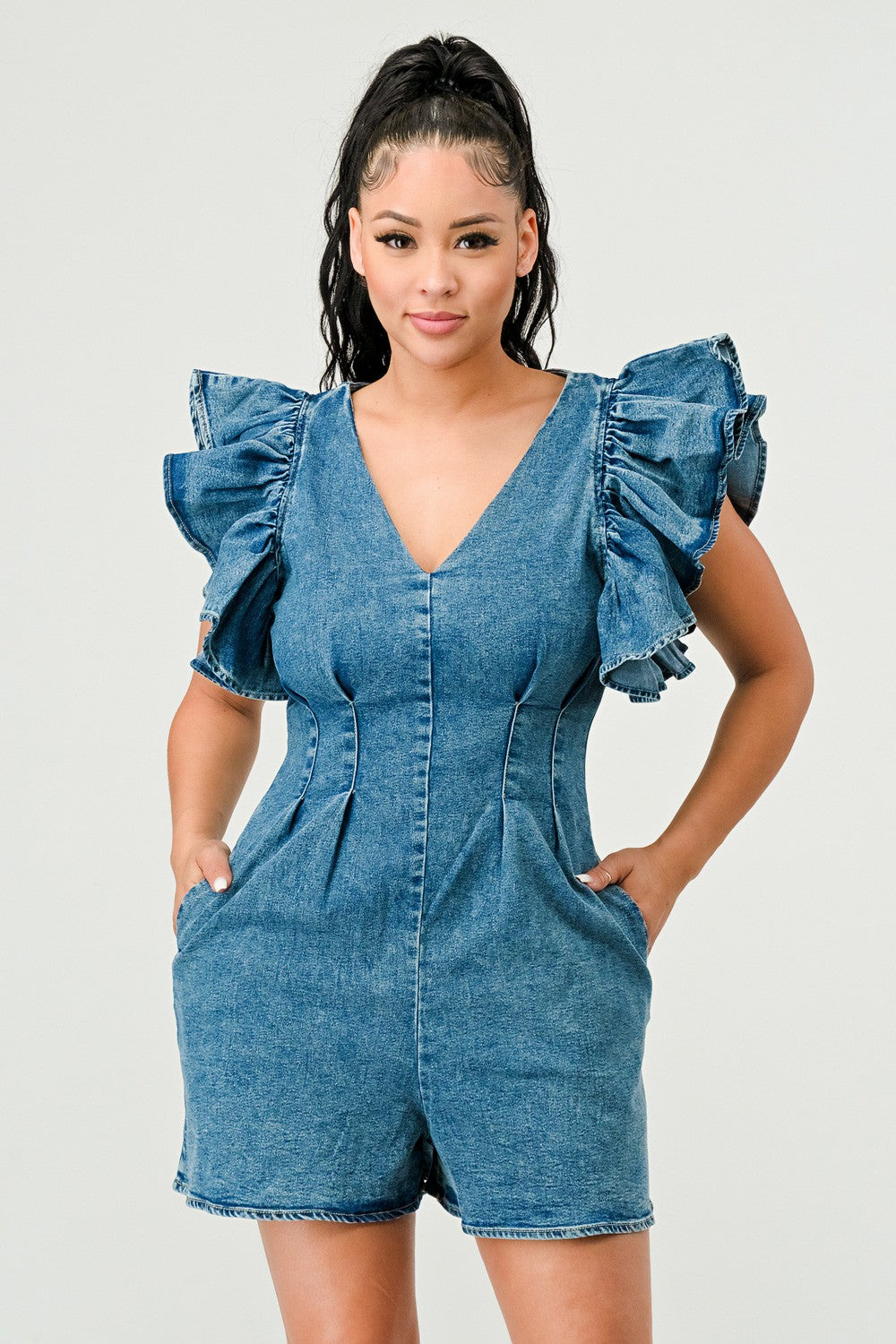 Denim Romper