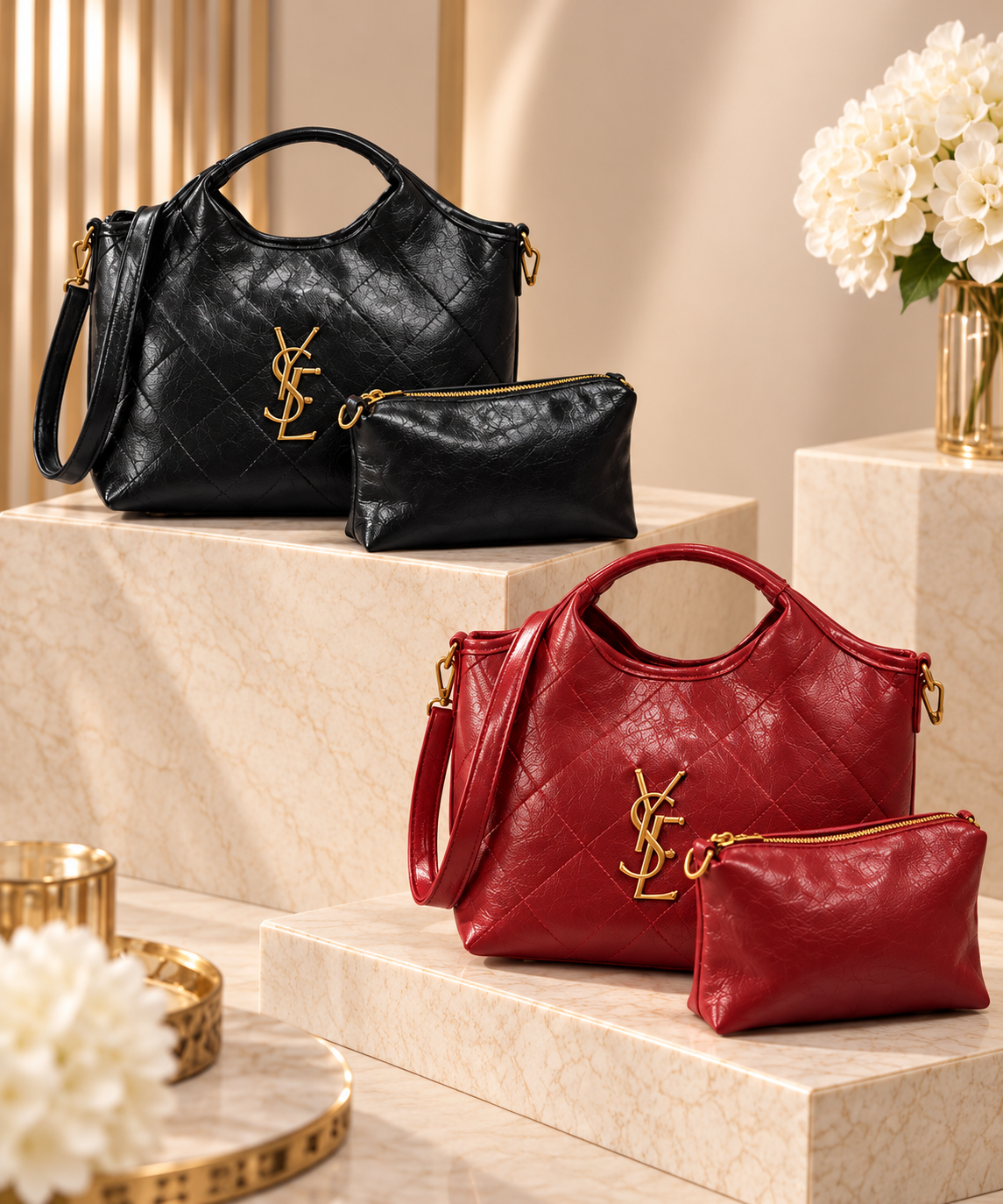 YSL BAG WITH MAKEUP BAG