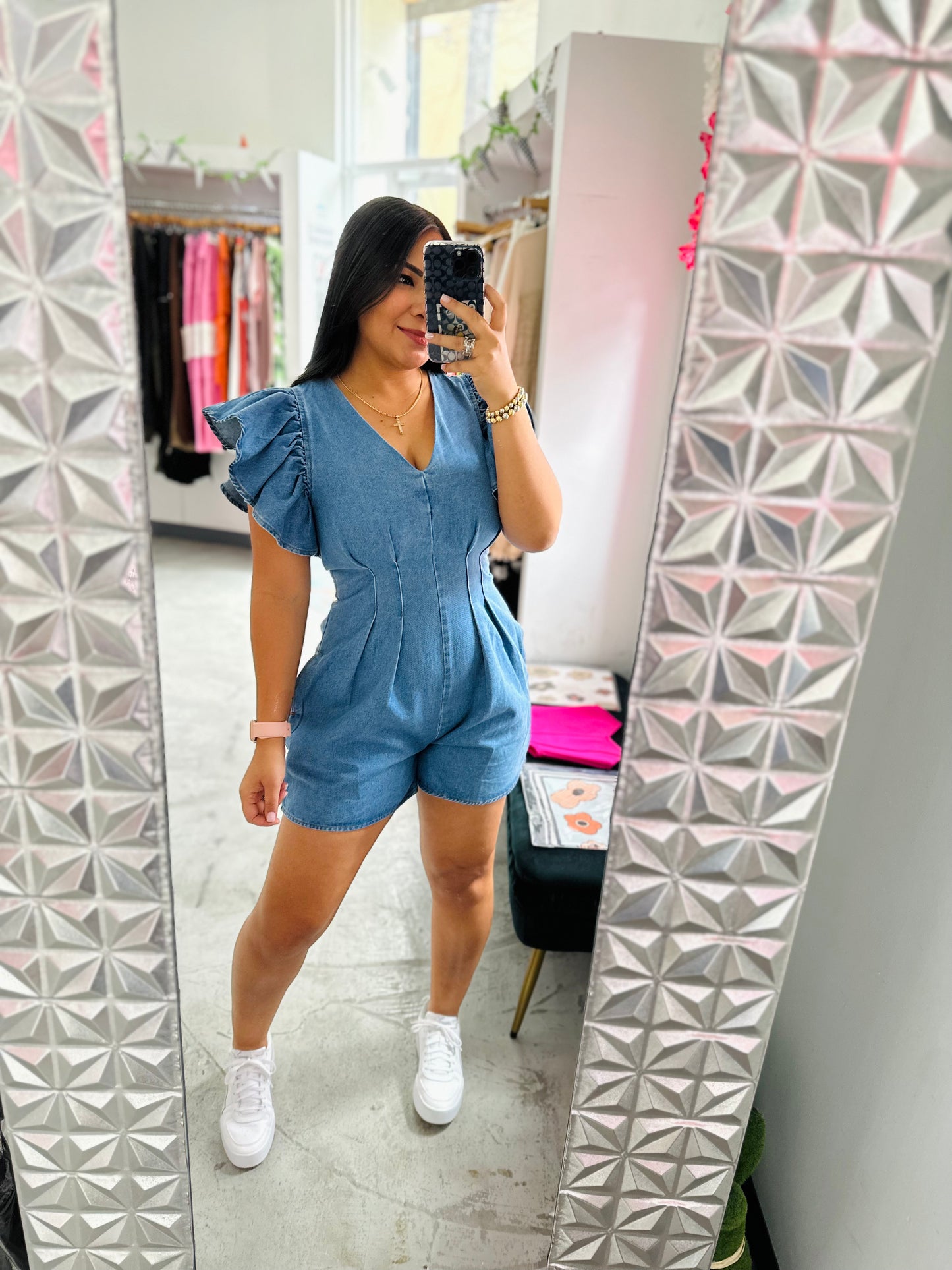 Denim Romper